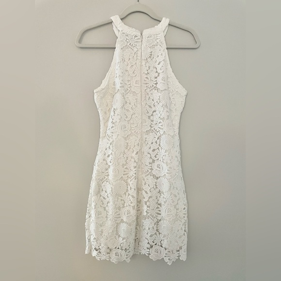 Lulu's Love Poem Ivory Lace Mini Dress, White, sz Medium - Picture 7 of 15